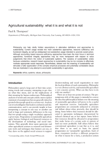 Agricultural sustainability: what it is and what it is not