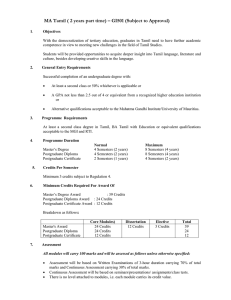 MA Tamil ( 2 years part time) – GI501 (Subject...