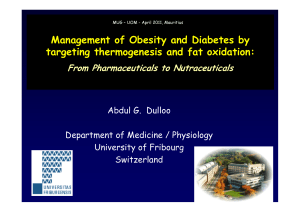Management of Obesity and Diabetes by targeting thermogenesis and fat oxidation:
