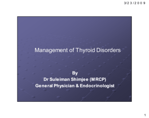 Management of Thyroid Disorders