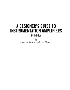 A DESIGNER’S GUIDE TO INSTRUMENTATION AMPLIFIERS 3 Edition