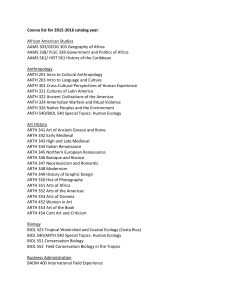 Course list for 2015-2016 catalog year  African American Studies