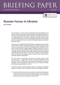 Briefing PaPer Russian Forces in Ukraine Igor Sutyagin