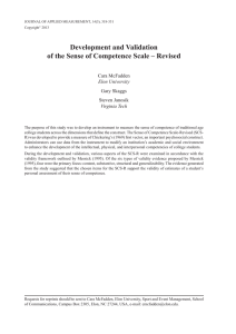 Development and Validation of the Sense of Competence Scale – Revised
