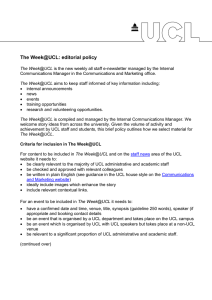 The Week@UCL: editorial policy