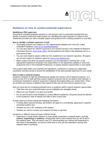 Guidance on how to contact potential supervisors