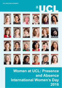 Women at UCL: Presence and Absence International Women’s Day 2016