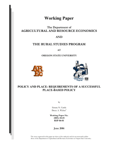 Working Paper  AGRICULTURAL AND RESOURCE