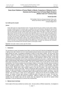 Some Gross Violations of Human Rights in Albania, Comparison of... Decisions and European Court of Human Rights Decisions