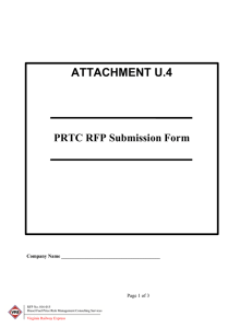 ATTACHMENT U.4  PRTC RFP Submission Form Page 1 of 3