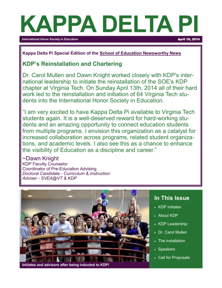 KAPPA DELTA PI KAPPA DELTA PI