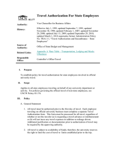 Travel Authorization For State Employees