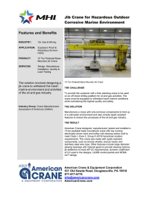Jib Crane for Hazardous Outdoor Corrosive Marine Environment Features and Benefits