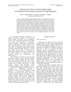 Exploring the Theory-Practice Relationship in Educational Leadership Curriculum Though Metaphor