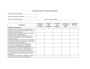 Evaluation Rubric for Prospectus Examination  Name of Doctoral Candidate: ____________________________