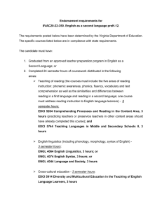 Endorsement requirements for 8VAC20-22-350. English as a second language preK-12.
