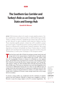 The Southern Gas Corridor and Turkey’s Role as an Energy Transit