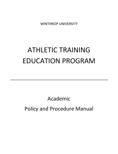 ATHLETIC TRAINING EDUCATION PROGRAM  Academic