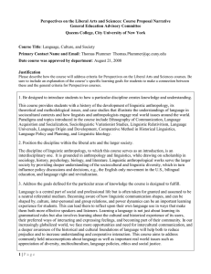 Perspectives on the Liberal Arts and Sciences: Course Proposal Narrative