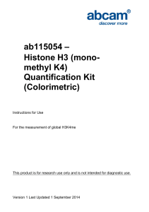 ab115054 – Histone H3 (mono- methyl K4) Quantification Kit