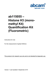 ab115055 – Histone H3 (mono- methyl K4) Quantification Kit