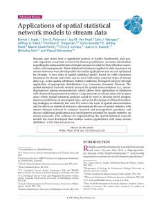 Applications of spatial statistical network models to stream data