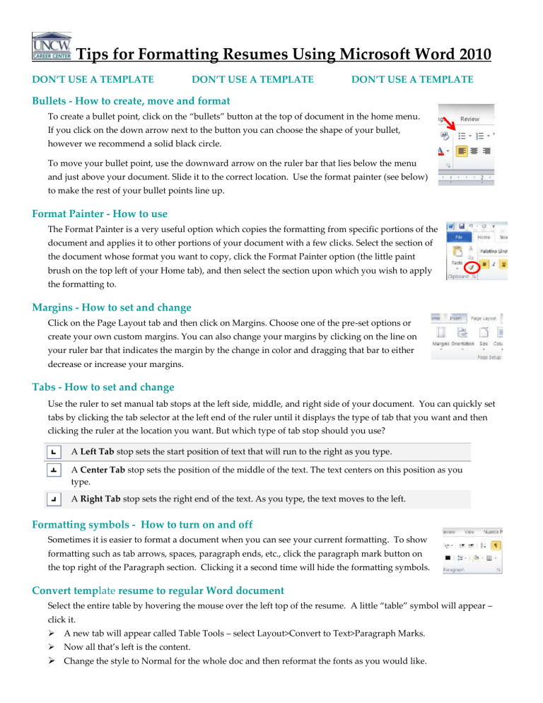 turn off word formatting marks 2010