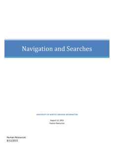 Navigation and Searches  Human Resources 8/12/2015