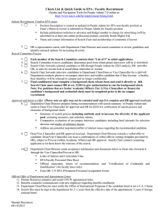 • Check List &amp; Quick Guide to EPA / Faculty Recruitment .