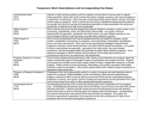 Temporary Work Descriptions and Corresponding Pay Rates