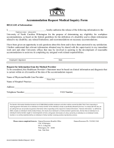 Accommodation Request Medical Inquiry Form