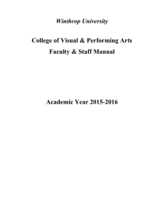 College of Visual &amp; Performing Arts Faculty &amp; Staff Manual Winthrop University