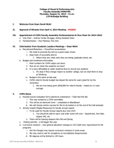 College of Visual &amp; Performing Arts Faculty Assembly MINUTES 119 Rutledge Building