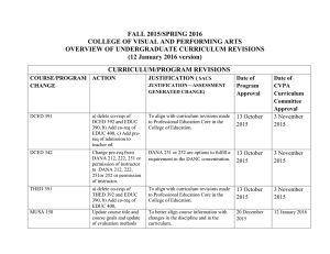 FALL 2015/SPRING 2016 COLLEGE OF VISUAL AND PERFORMING ARTS