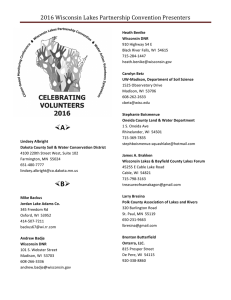 2016	Wisconsin	Lakes	Partnership	Convention	Presenters