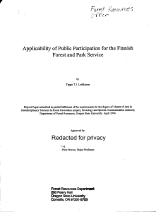 Fv; Applicability of Public Participation for the Finnish Forest and Park Service jjiCS