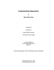 Understanding Oppression Dean Allen Clark