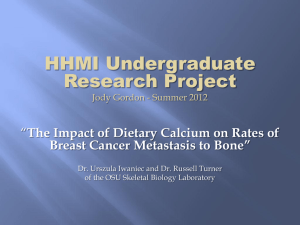 HHMI Undergraduate Research Project The Impact of Dietary Calcium on Rates of