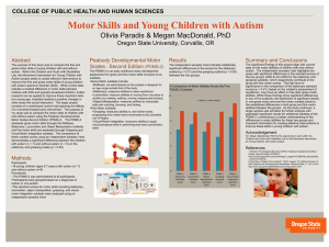 Motor Skills and Young Children with Autism