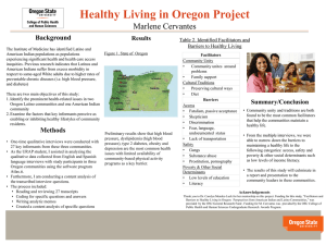 Healthy Living in Oregon Project Marlene Cervantes Background