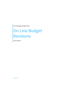 On Line Budget Revisions  UNC Wilmington Budget Office