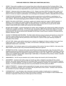 PURCHASE ORDER (PO) TERMS AND CONDITIONS (08/27/2012)  1.