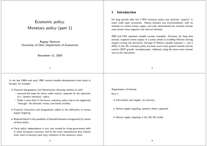 Economic policy. 1 Introduction