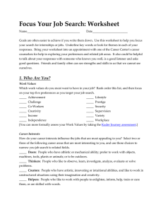 Focus Your Job Search: Worksheet