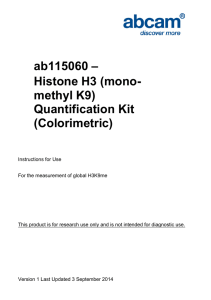 ab115060 – Histone H3 (mono- methyl K9) Quantification Kit