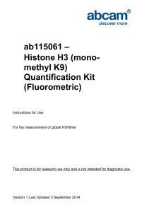 ab115061 – Histone H3 (mono- methyl K9) Quantification Kit