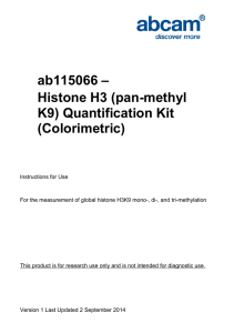 ab115066 – Histone H3 (pan-methyl K9) Quantification Kit (Colorimetric)