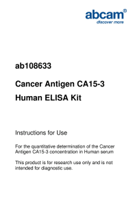 ab108633 Cancer Antigen CA15-3 Human ELISA Kit