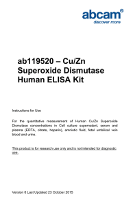 ab119520 – Cu/Zn Superoxide Dismutase Human ELISA Kit