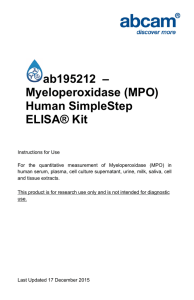 ab195212  – Myeloperoxidase (MPO) Human SimpleStep ELISA® Kit